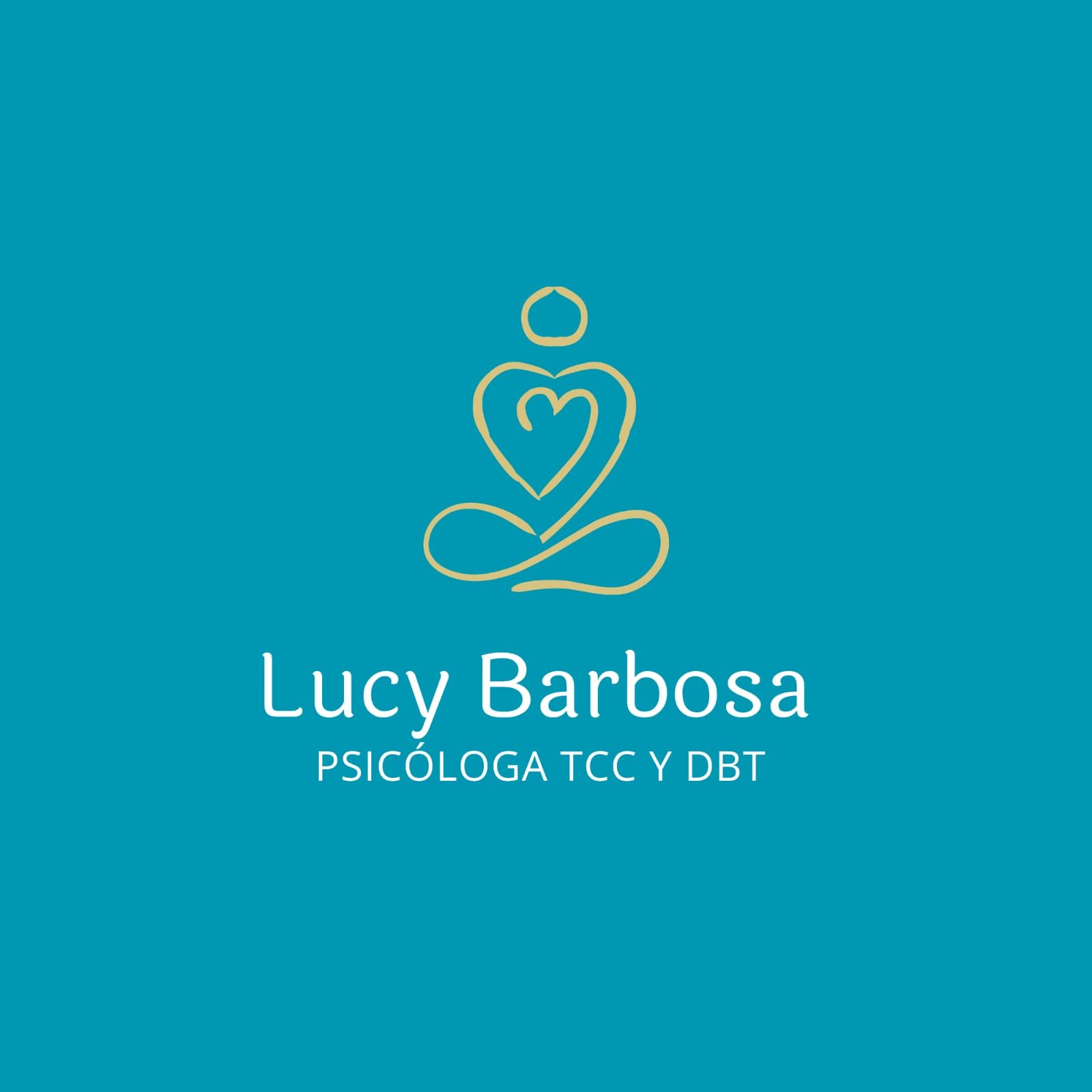 logo dorado meditación corazón - Lucy Barbosa